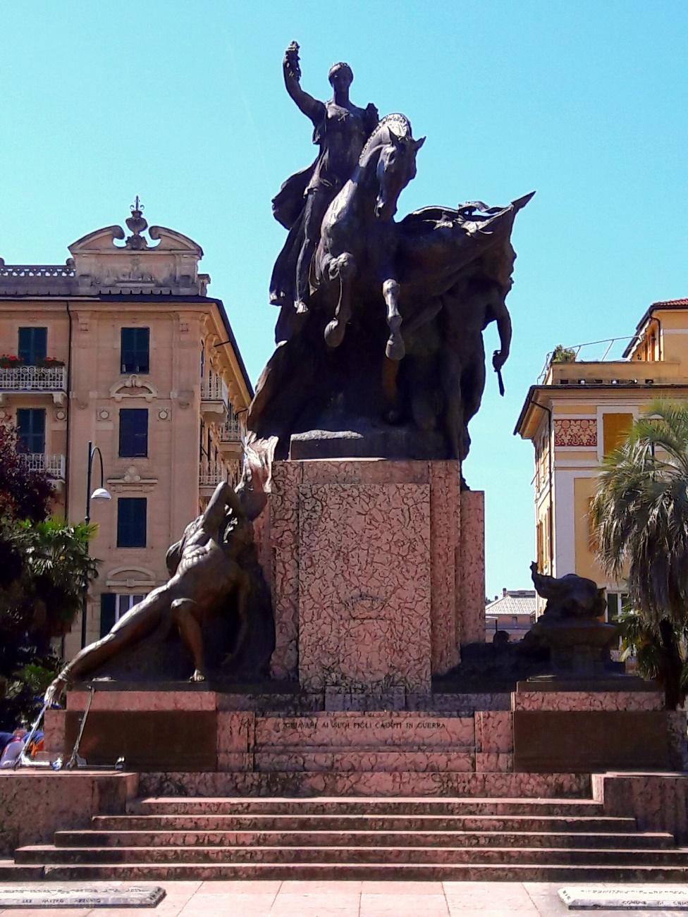 A statue of a person riding a horseDescription automatically generated